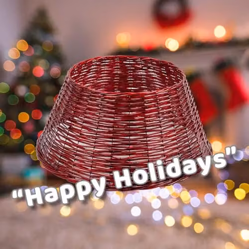 VFM e-Store Red Christmas Tree Skirt Decoration, W/D: 57 x 57 cm – 4