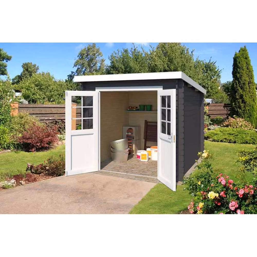 Lasita Maja Ltd Indi 175 Log Cabin Garden Room and Home Office in Natural, W: 213.1 cm, D: 250 cm, H: 210.9 cm