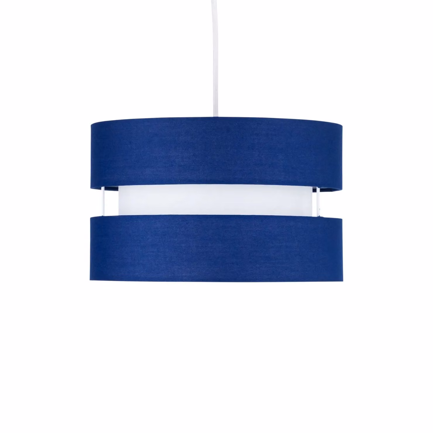 First Choice Lighting Benni Blue Fabric Round Easy Fit Pendant Shade, Diameter: 26 cm – 2