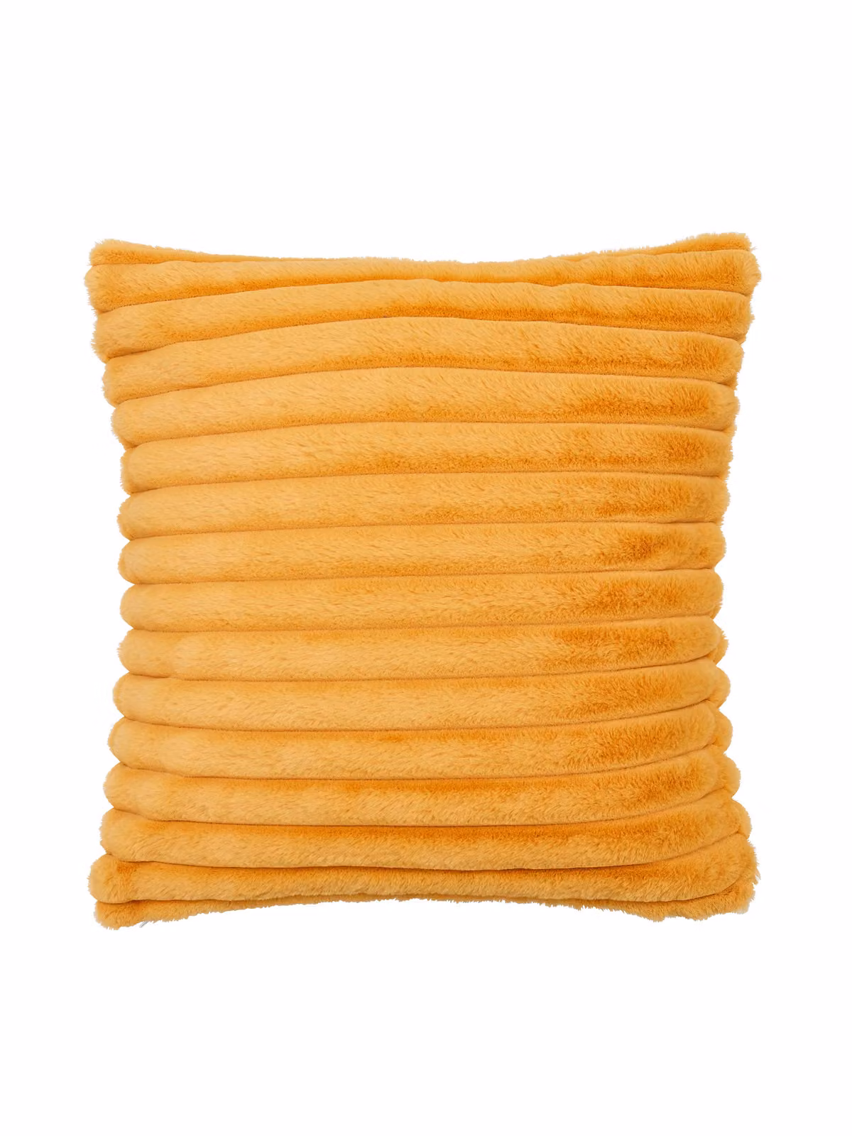 Catherine Lansfield Cosy Ribbed Faux Fur Soft Touch Square Cushion in Yellow, W/D/H: 45 x 45 x 45 cm – 2