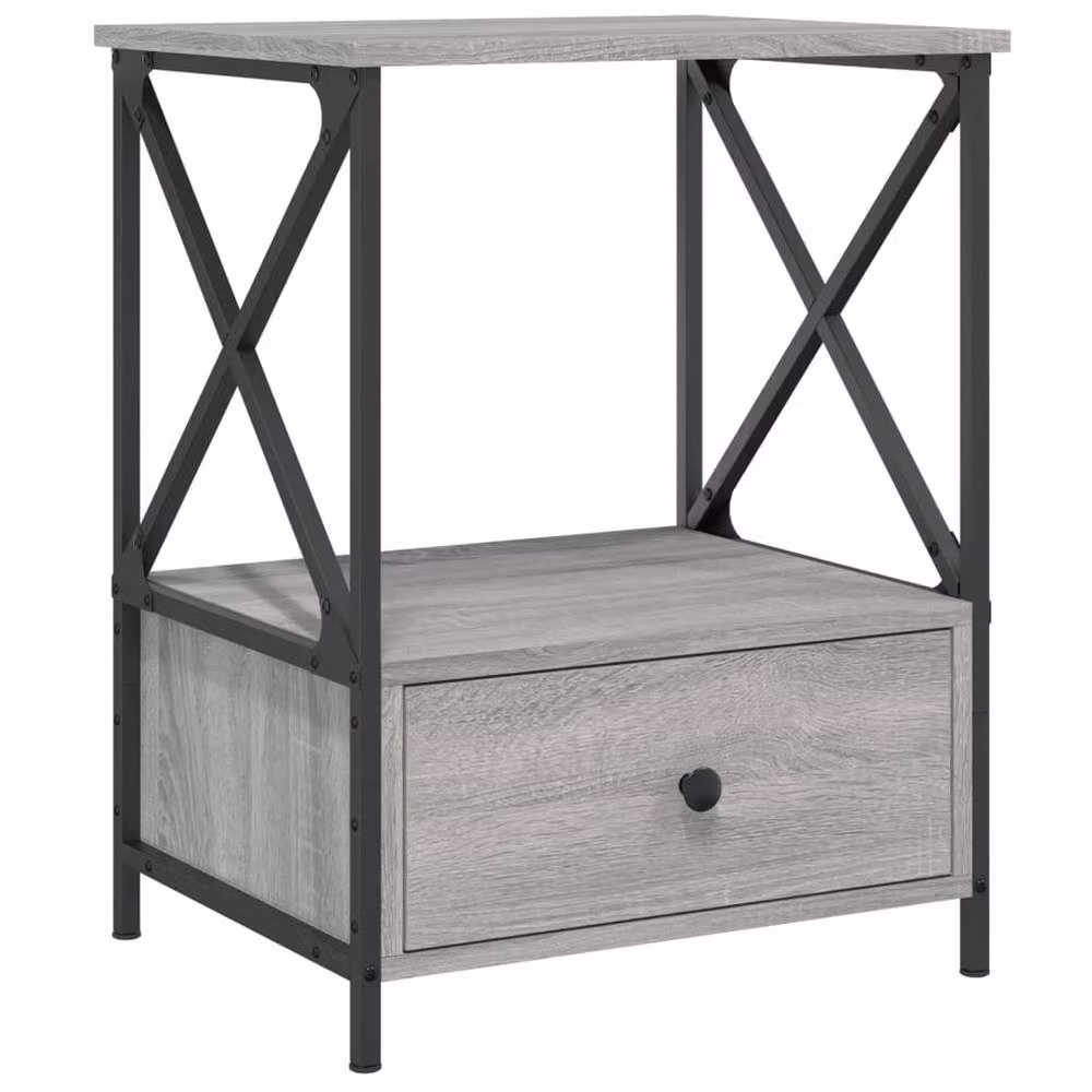 Berkfield Home Set of 2 Grey Sonoma Bedside Tables, W/D/H: 50 x 41 x 65 cm – 4