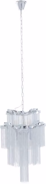 Fifty Five South Orsina 2 Tier 6 Light Chrome Pendant in Silver, Height: 51 cm