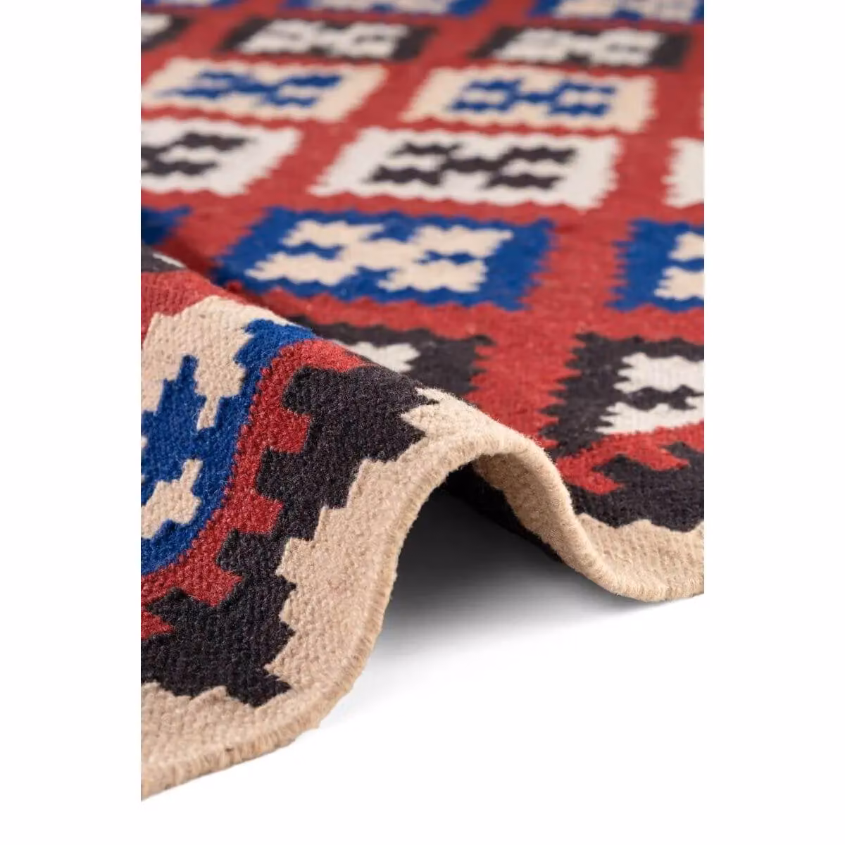 THE RUGS Kamal Kelim Vintage Design Handwoven Wool and Cotton Reversible Flat Weave Rug, Multicolour, W: 120 cm, L: 170 cm – 3