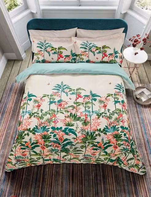 Ted Baker Rhapsody Stems Floral Cotton Bedding Set, Multicolour, W: 140 cm, L: 200 cm