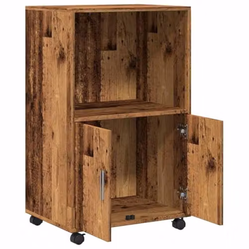 vidaXL Rolling Cabinet in Rustic Old Wood Brown, W/D/H: 55 x 40 x 91 cm – 4