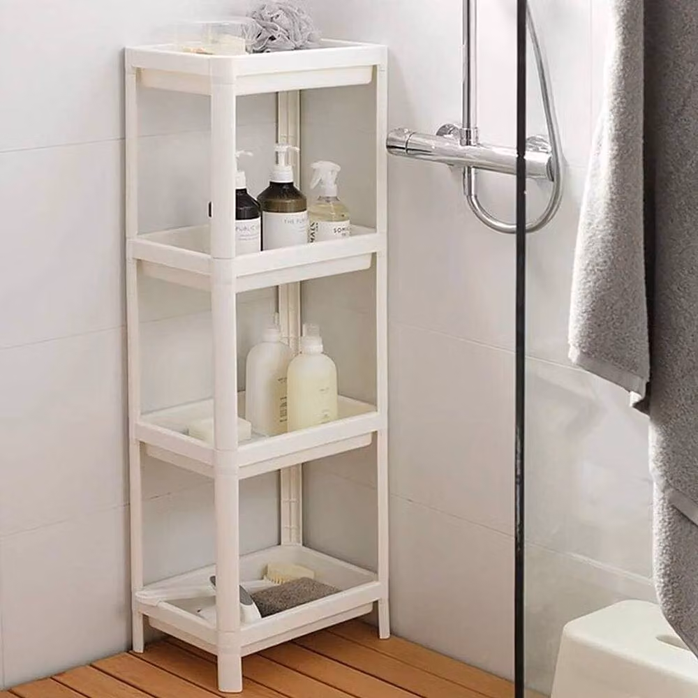 KORVIXA 4 Tier Corner Bathroom Shower Caddy Shelf Drainer in White – 3