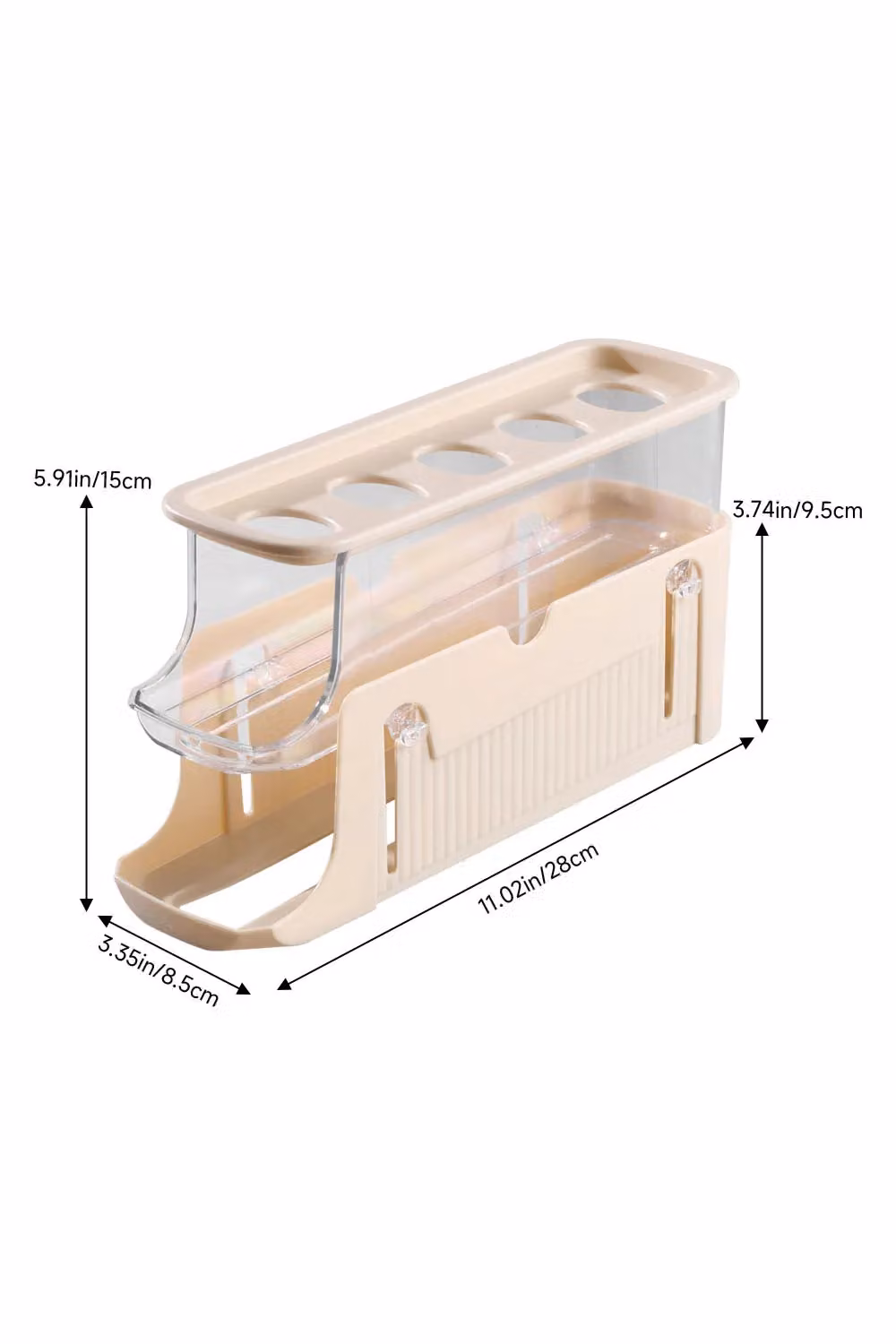 Living and Home 3-Layer Rotating and Expandable Egg Holder Storage Rack in White and Transparent Plastic – 2
