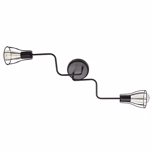 Netlighting Helam Tube Multi Arm Semi Flush Ceiling Light in Black, 82cm