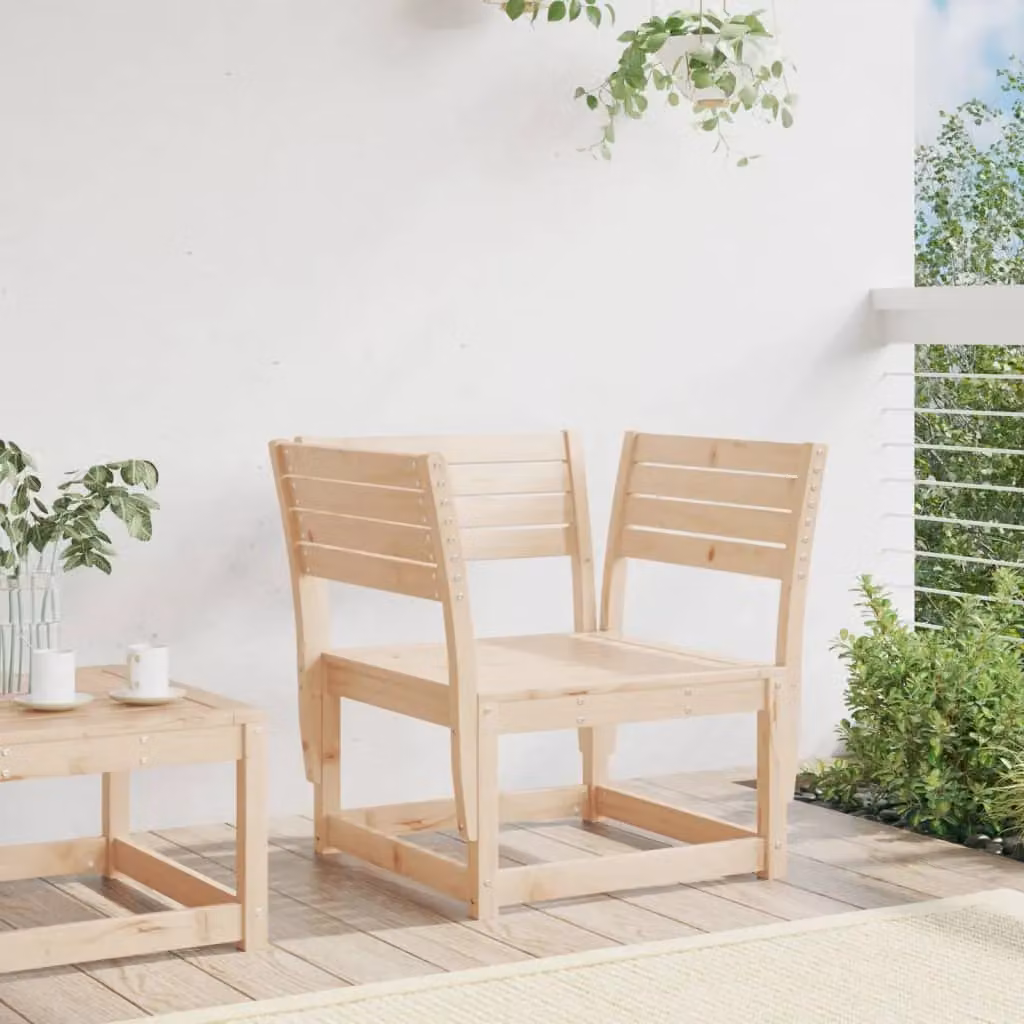 Berkfield Home Rustic Solid Wood Pine Garden Chair in Brown