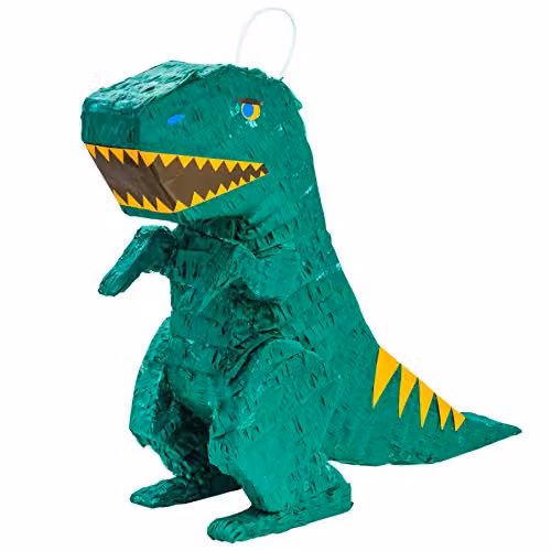 Fax Potato Rex the Dinosaur Pinata in Green and Multicolour, W43 x D13 x H55 cm – 2
