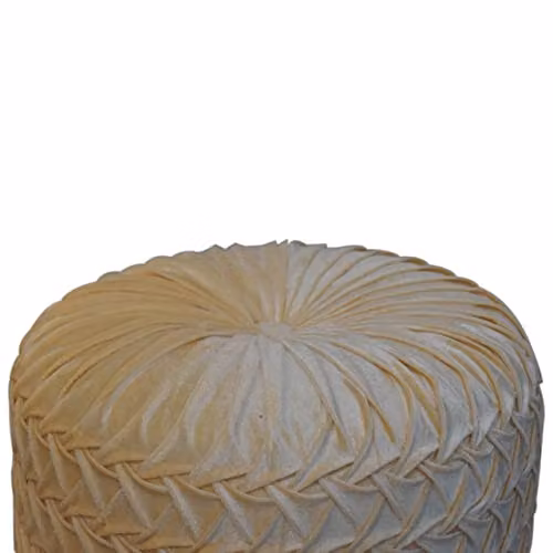 Artisan Furniture White Velvet Cylindrical Pouffe H 46 cm x W 33 cm x D 33 cm – 5