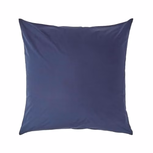 Homescapes Navy Blue Egyptian Cotton Percale Euro Pillowcase with Zip, 60 x 60 cm – 1