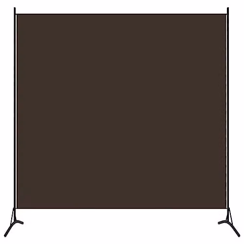 vidaXL Room Divider in Brown Fabric, H 175 cm x W 180 cm – 1