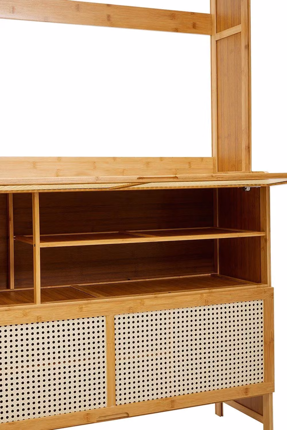 H&O Direct Scandinavian Wooden Entryway Shoe Cabinet in Brown with Internal Flat Shelves – 4