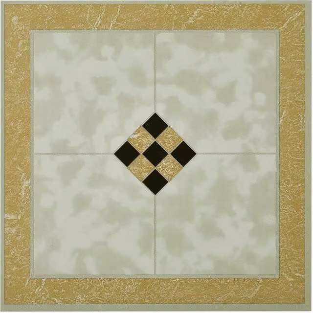 Darphe Self Adhesive PVC Floor Tile Set in Multicolour Grey, 0.93m2