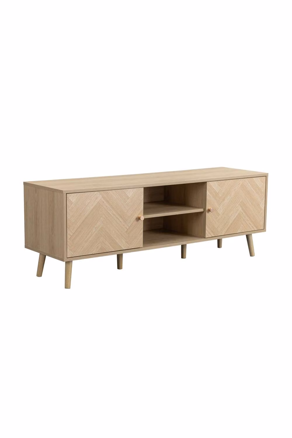 Birlea Herringford Large TV Unit Entertainment Stand in Brown Oak Parquet Design – 3