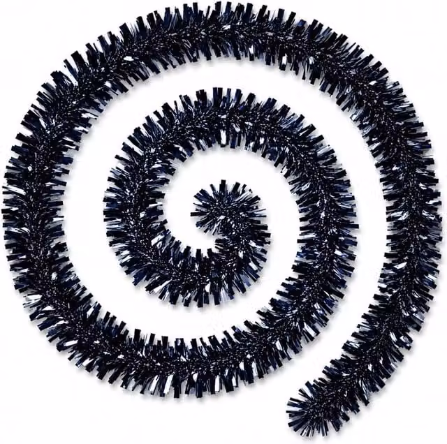 Shatchi Midnight Blue Chunky Tinsel Garland Christmas Decoration
