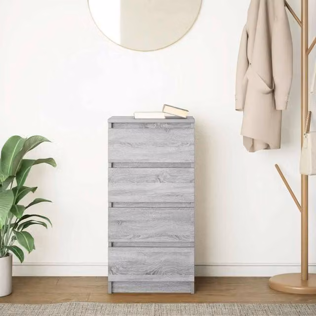 Berkfield Home Grey Sonoma Sideboard in Matt Engineered Wood W/D/H: 37.5 x 35 x 76 cm – 1