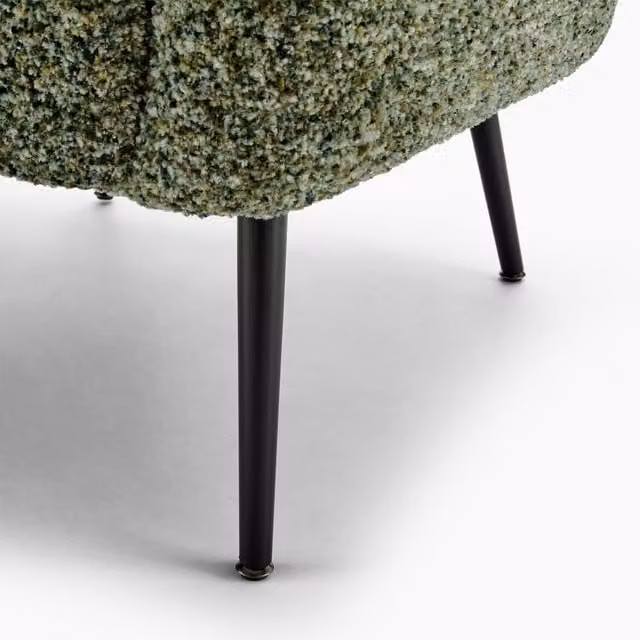 FurnitureboxUK Veda Green Bouclé Fabric Accent Tub Chair with Armrests and Solid Wood Frame