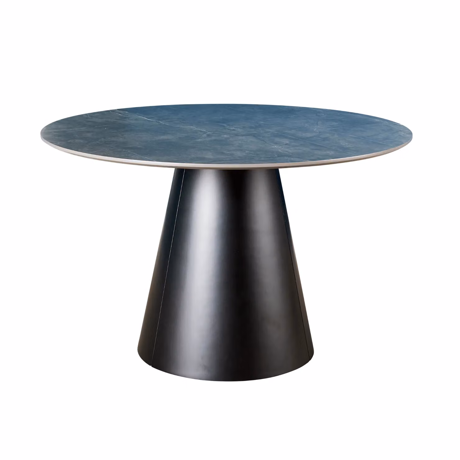 Home Source Modern Round Dining Table in Grey with MDF Laminate Top, Diameter: 120 cm – 3