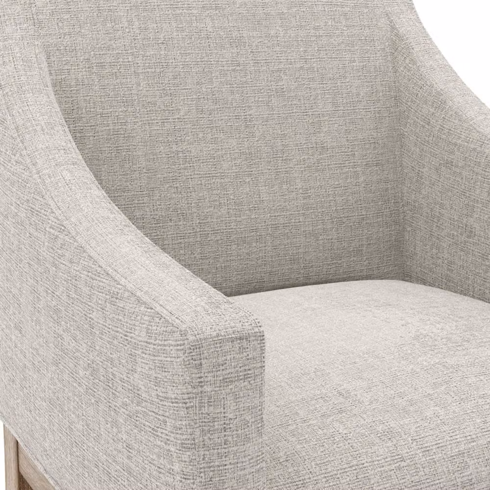 Wyld Haus Athenry Upholstered Linen Effect Dining Chair in Beige with Natural Wood Frame – 3