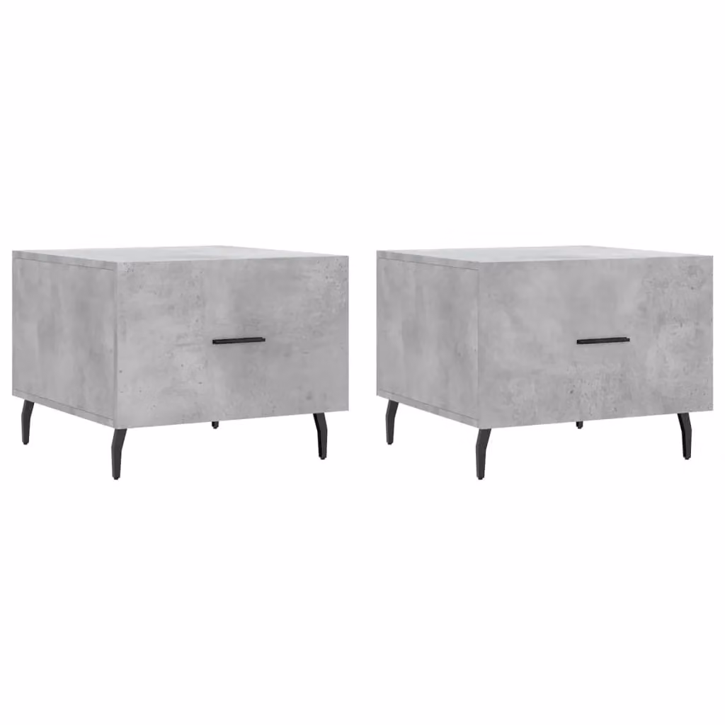 Berkfield Home Set of 2 Industrial Square Coffee Tables in Concrete Grey, W/D/H: 50 x 50 x 40 cm – 2