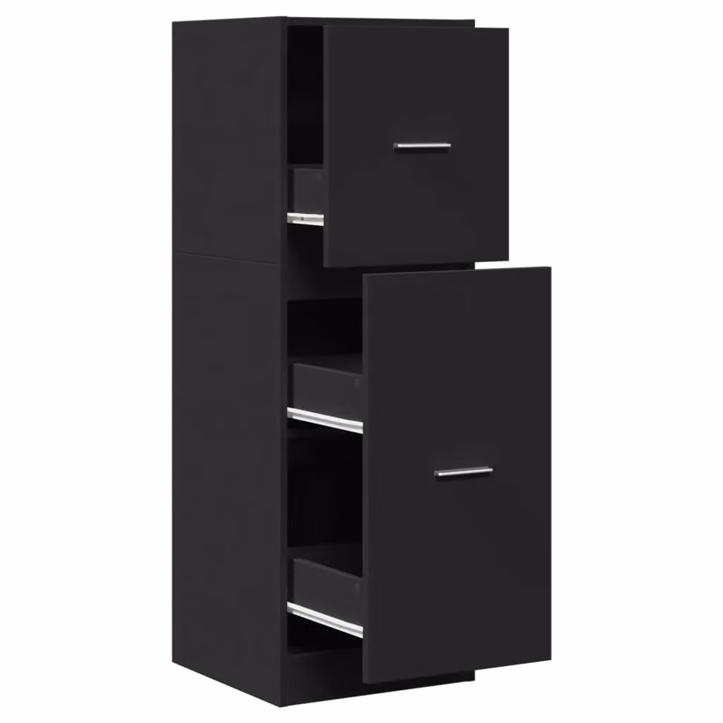 Berkfield Home Apothecary Cabinet in Black, W: 40 cm, D: 41 cm, H: 118 cm – 2