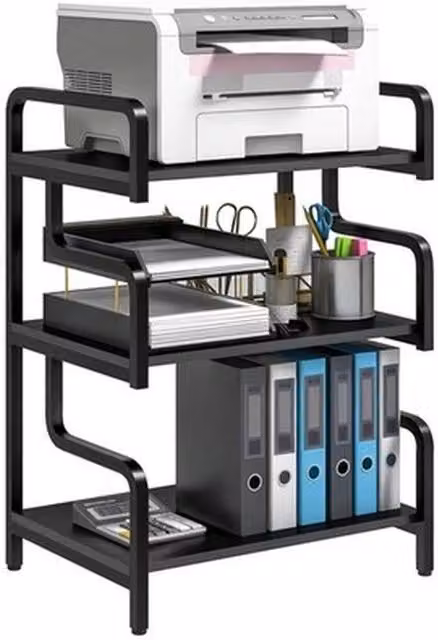 NESTLUNE 3-Tier Metal Storage Shelf in Black