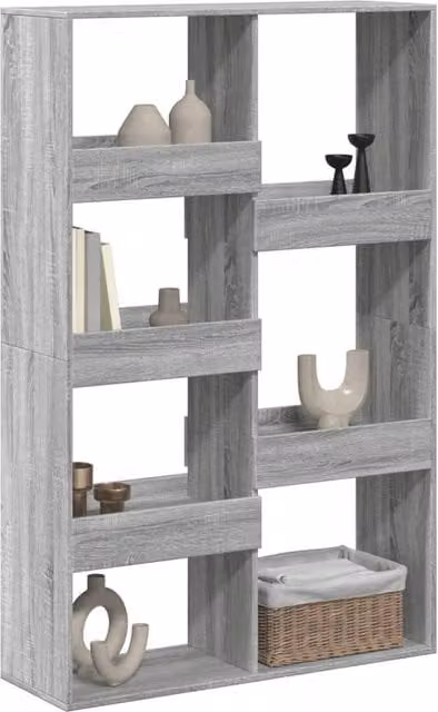 Berkfield Home Grey Sonoma Room Divider in Engineered Wood, W/D/H: 100 x 33 x 155.5 cm