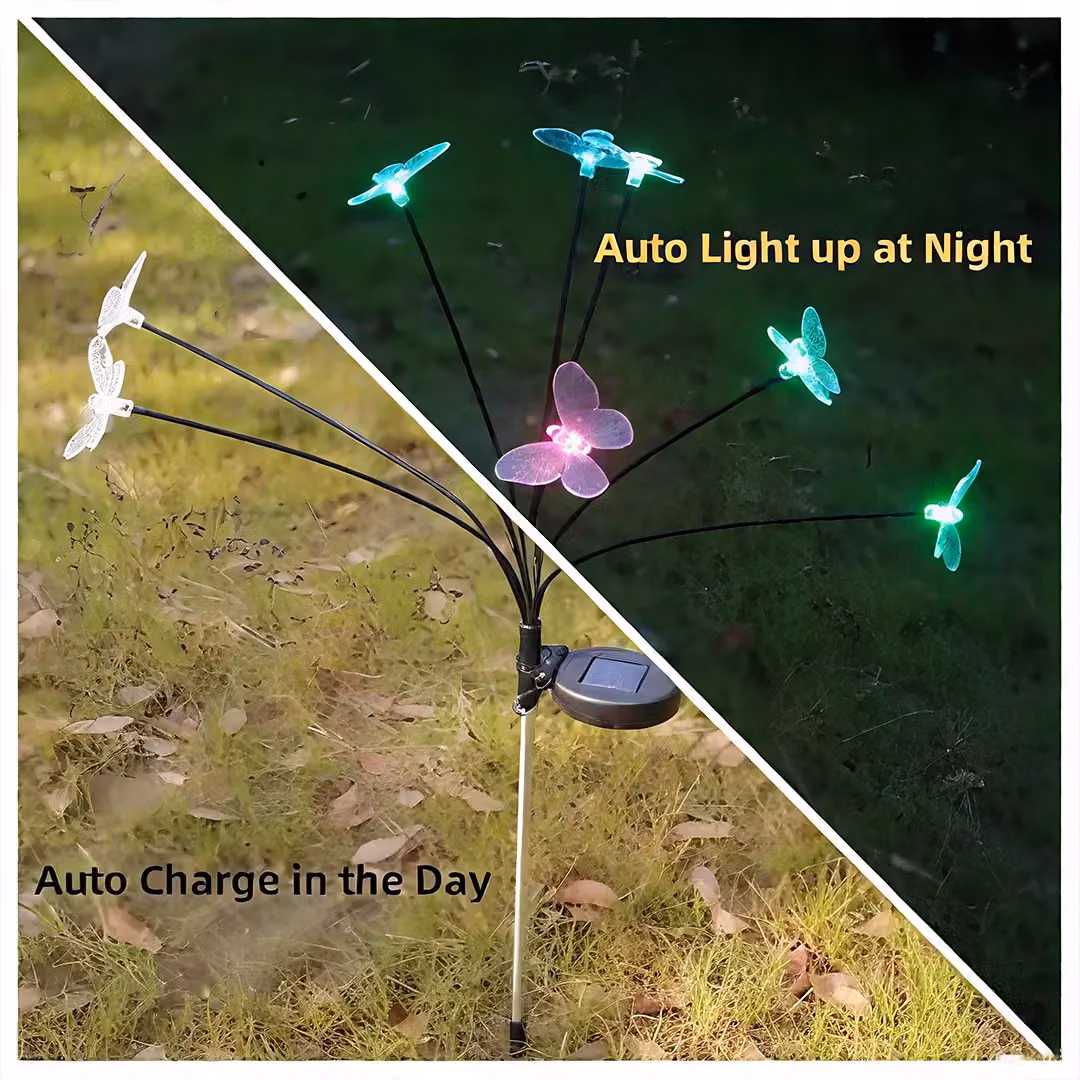 Bright Zeal Set of 4 Multicolour RGB Solar Firefly Garden Lights – 3