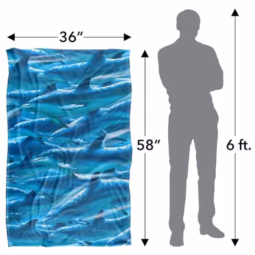 JQ Licensing Royce Mcclure Dolphin Race Pattern Super Soft Cuddly Fleece Blanket, Blue Multicolour, W/D/H: 91 x 147 cm – 4