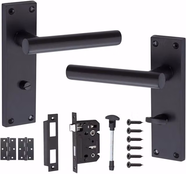 Golden Grace Black Bathroom Toilet Door Handles