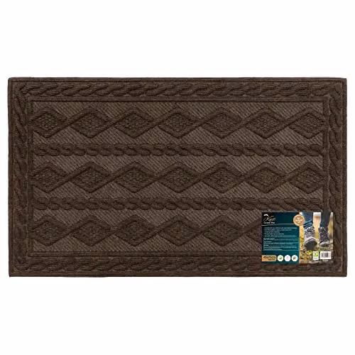 JVL Knit Rubber Backed Indoor Doormat, Brown, W: 45 cm, D: 75 cm – 5