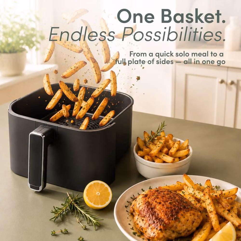 Keplin 4.5L Digital Air Fryer in Black with 8 Preset Menus and Precise 80-200°C Temperature Control – 3