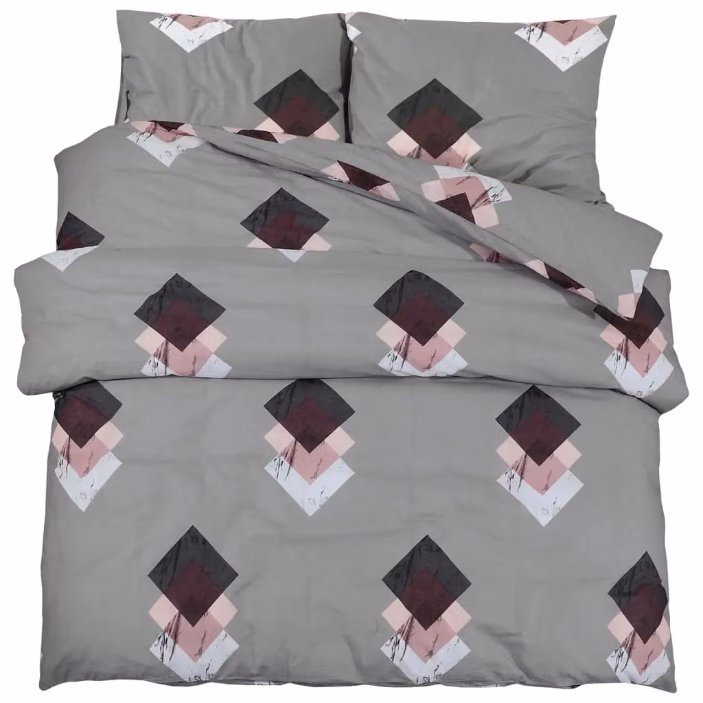 Berkfield Home Grey Cotton Duvet Cover and Pillowcase Set, 200 x 200 cm – 2