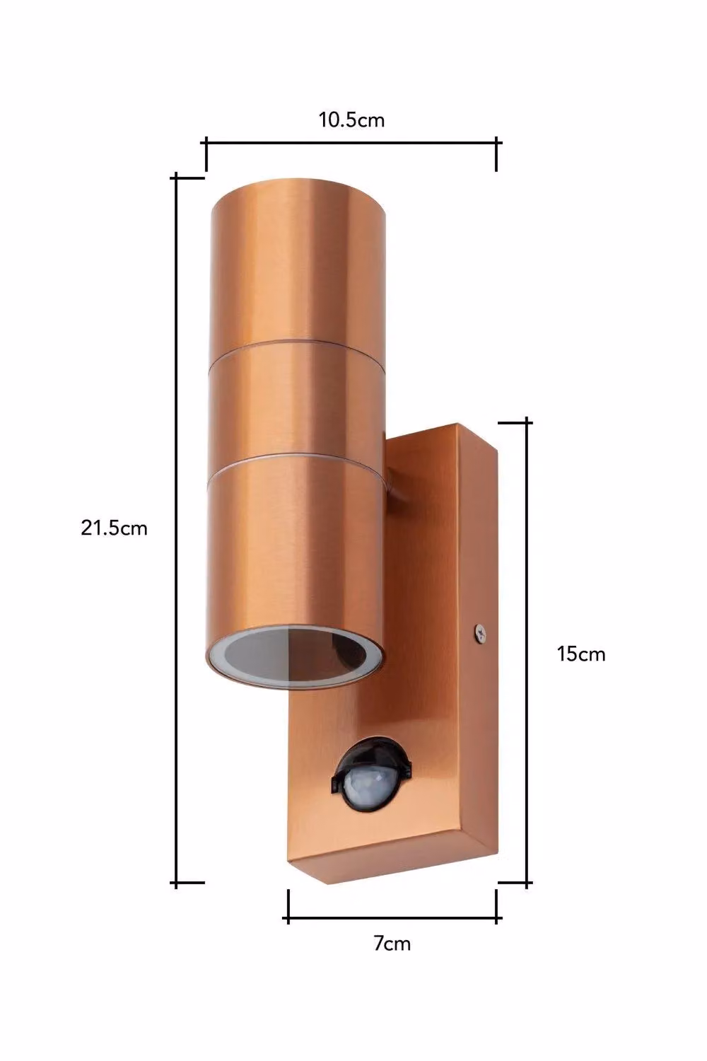BHS Lighting Jared Copper Outdoor Wall Light with Motion Sensor and Up/Down Lighting – 4