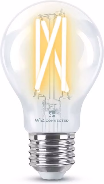 4Lite Smart Wiz Connected LED Filament Bulb, A60 E27 Screw Fitting, Clear/White