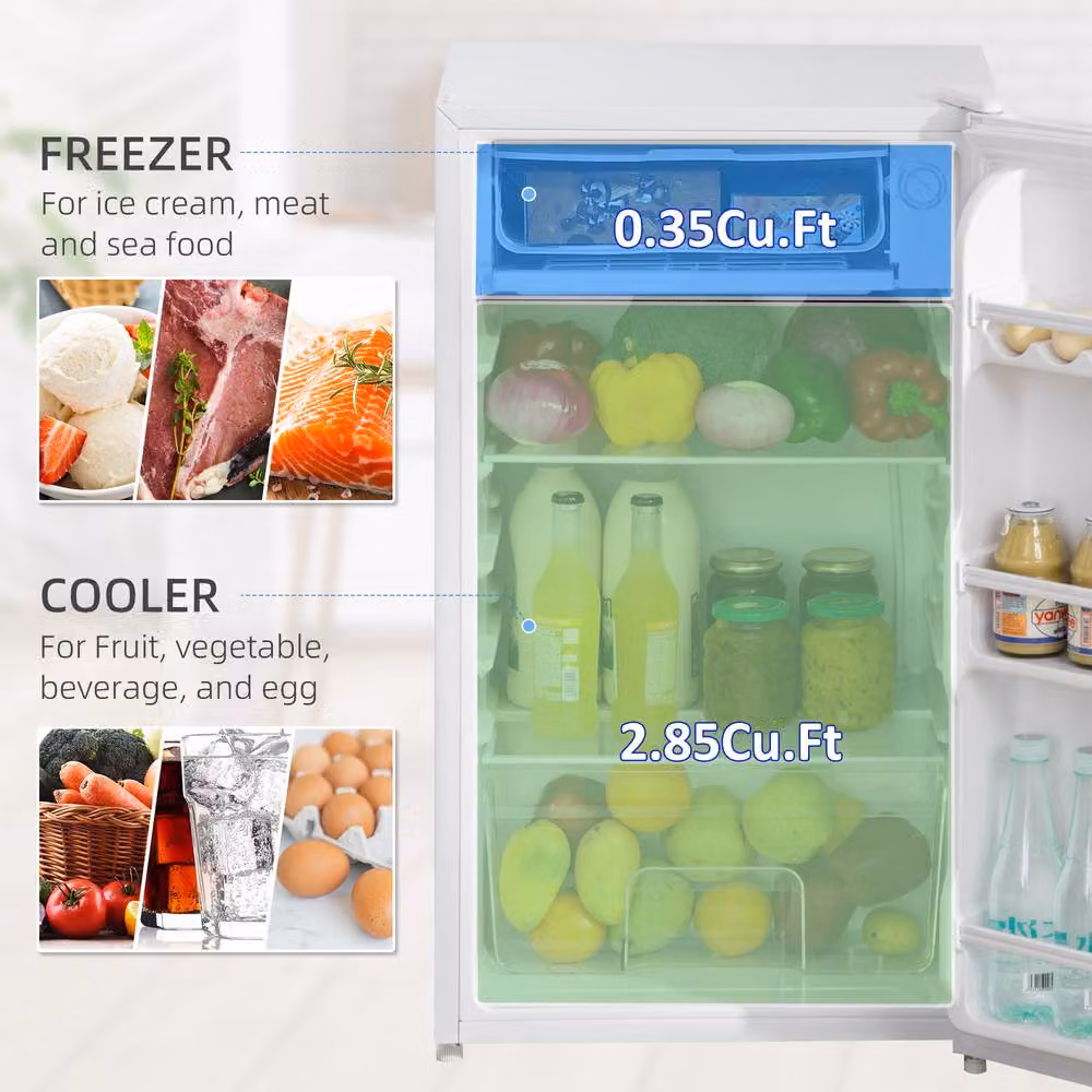 STILVORA Under-counter Fridge with Chiller Box, 91L, White – 4