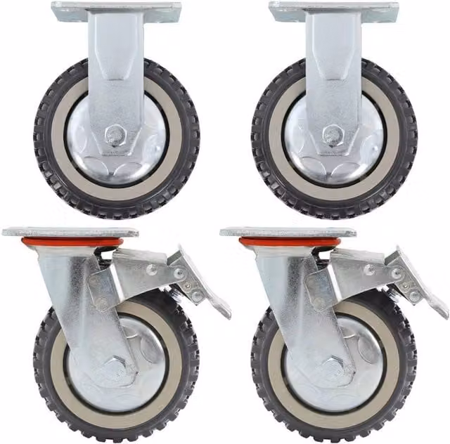 Havendro 4-Pack Replacement Furniture Caster Wheels in Black and Silver