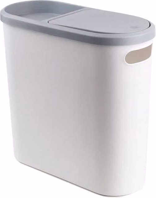 Kelvenix White Plastic Touch Bathroom Trash Can – 1