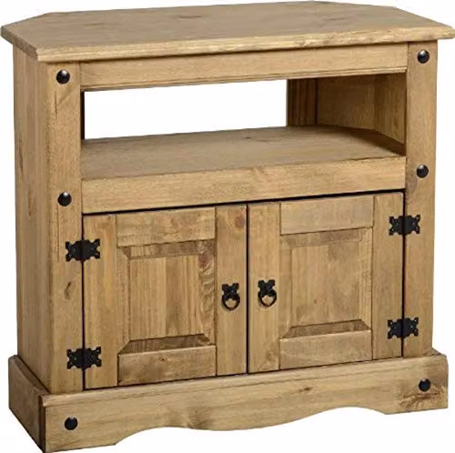 Seconique Corona Corner TV Cabinet in Brown Waxed Pine W/D/H: 78.5 x 43.0 x 85.0 cm – 1