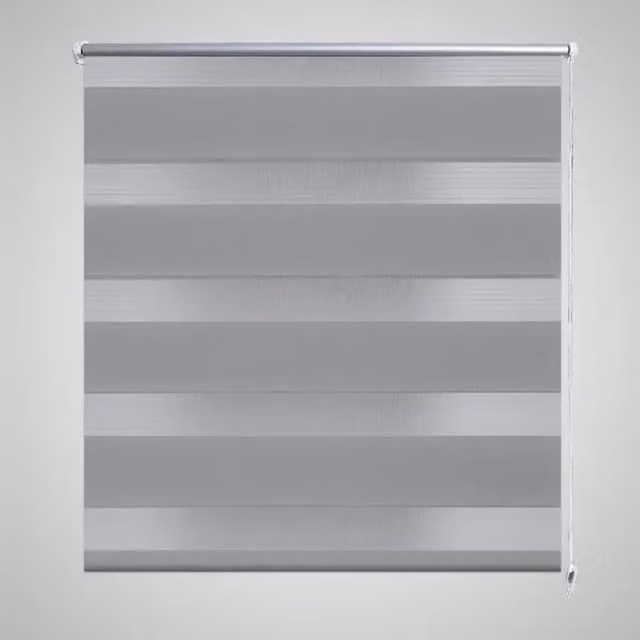Berkfield Home Zebra Day and Night Blind, Grey and White, W: 140 cm, H: 175 cm