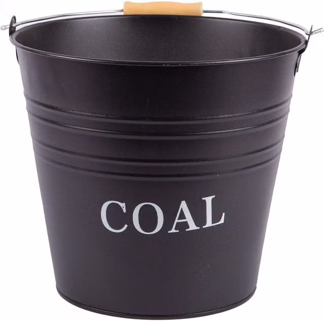 Blackspur 12L Cast Iron Coal Bucket in Black with Handles