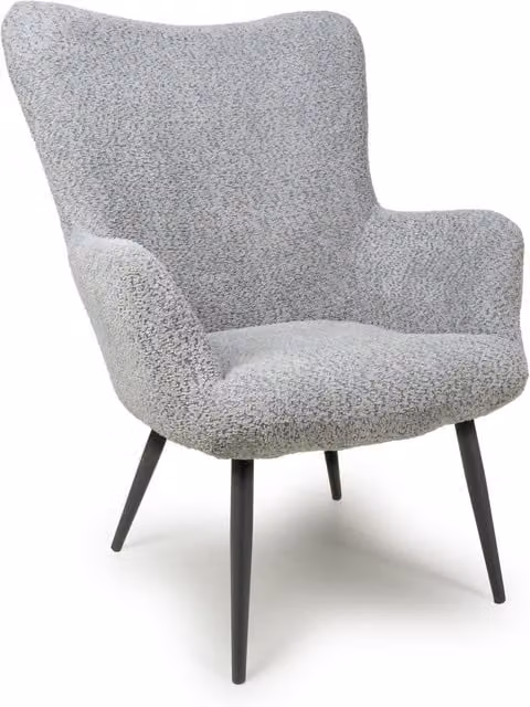 Shankar Modern Bouclé Armchair in Grey and Black