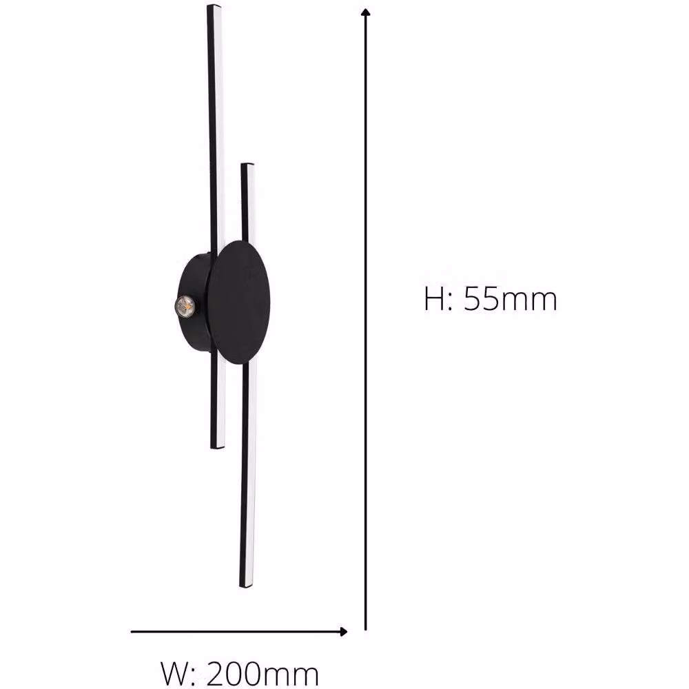 Loops Modern Black LED Ceiling Bar Light with Up and Down Lighting