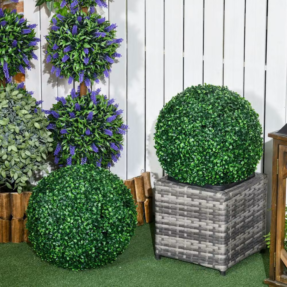 STILVORA Set of 2 Green Artificial Round Boxwood Balls, Diameter: 40 cm – 2