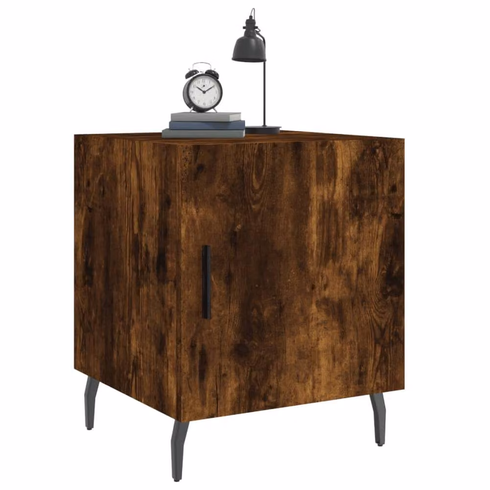 Berkfield Home Modern Bedside Cabinets, 2 Piece Set in Smoked Oak Brown, W/D/H: 40 x 40 x 50 cm – 3