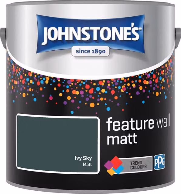 Johnstone's Feature Wall Matt Paint in Ivy Sky Blue Grey Green