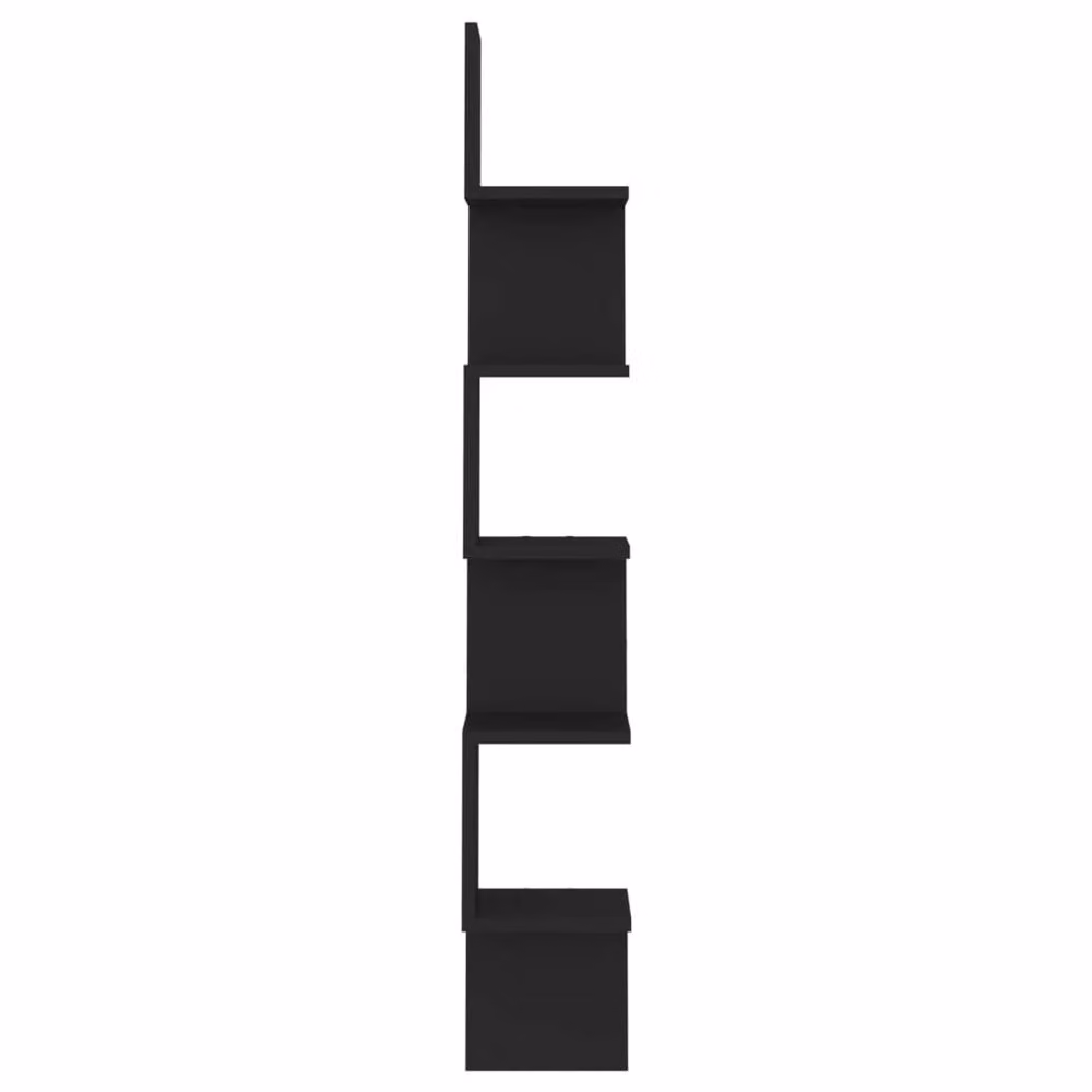 Berkfield Home Black Wall Corner Shelf in MDF, W/D/H: 20 x 20 x 127.5 cm – 3
