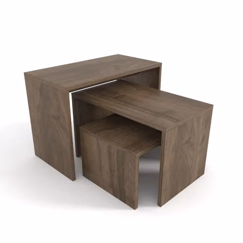 Decorotika Andro Set of 3 Nesting Coffee Tables in Brown – 4